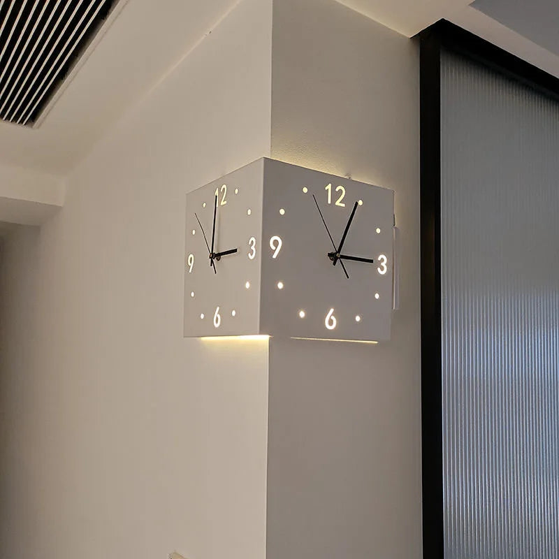 Elegant Double Sided Wall Clock - Silent Analog Display