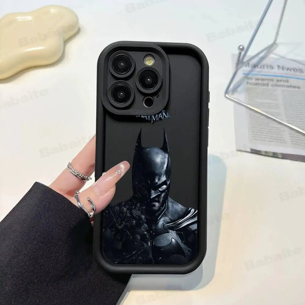 Premium Black Soft Phone Cover - Sleek Batman Design