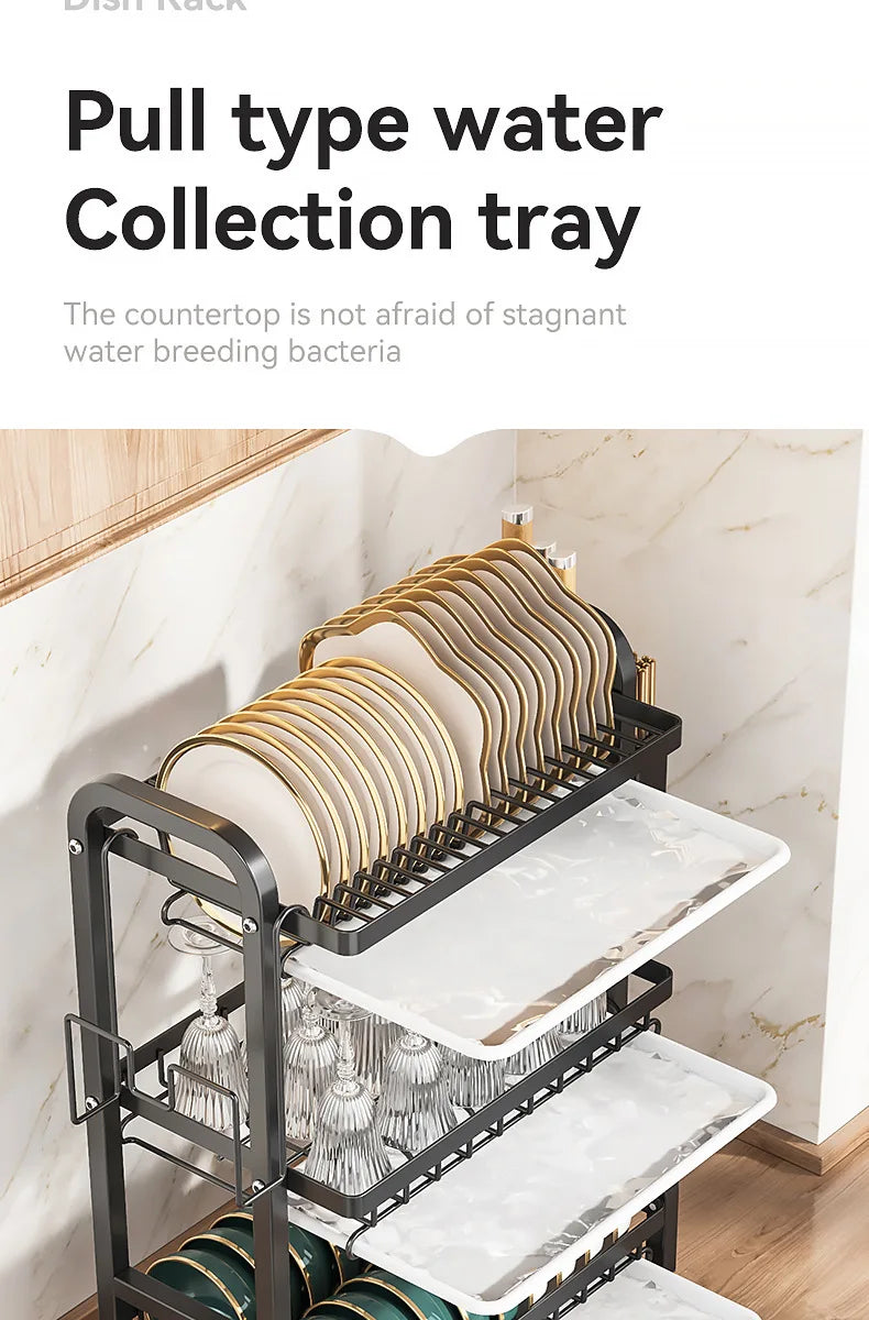Premium Kitchen Tableware Organizer - Multi-use Drain Rack
