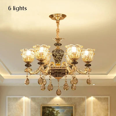 Elegant French Retro Chandelier - Grand Crystal Lighting