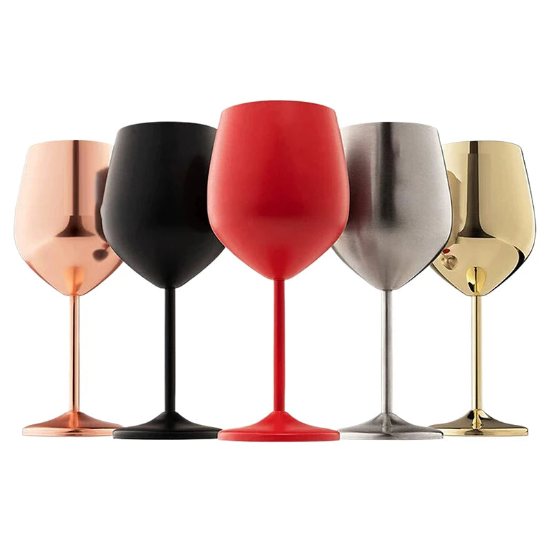 Elegant Unbreakable Metal Champagne Glass - 500ML Stainless Steel Goblet