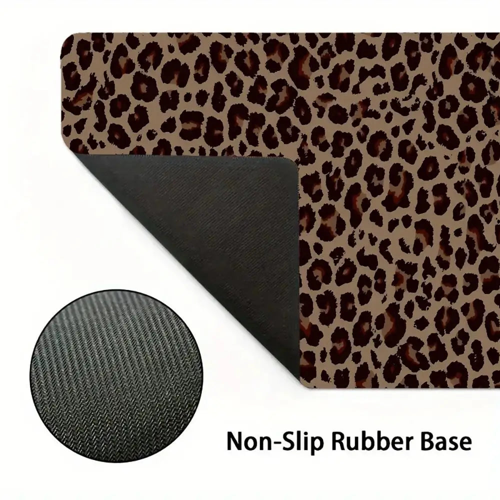 Premium Leopard Print Mouse Pad - Extended Non-Slip Gaming Mat