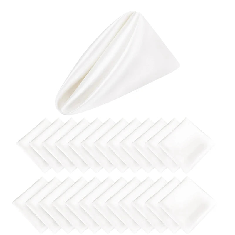Elegant Satin Dinner Napkins - Set of 24 Square 12x12