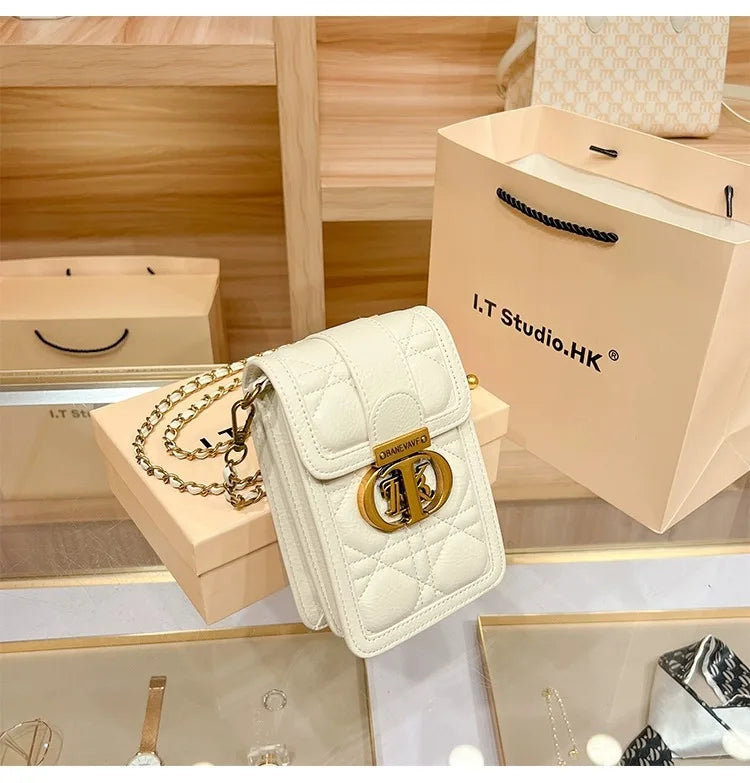 Elegant Mini Chain Bag - Luxury Designer Crossbody