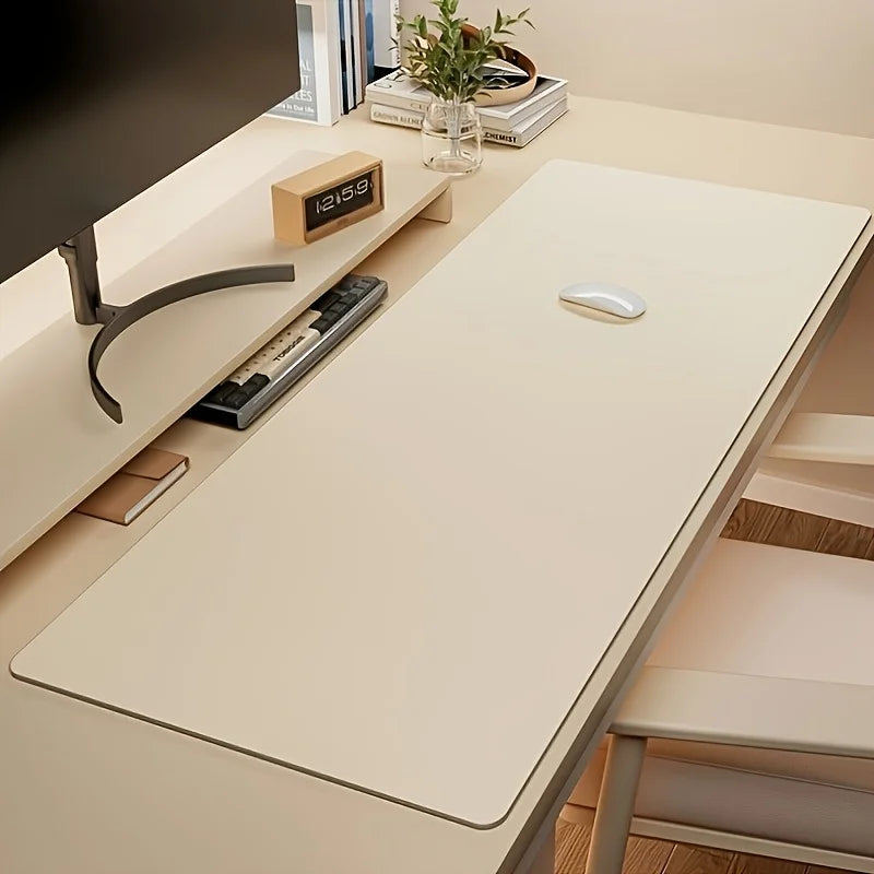 Large Faux Leather Desk Pad - white non-slip waterproof desk mat for office