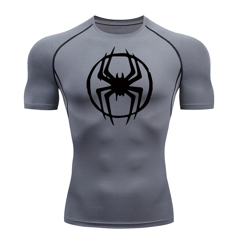 Premium Spider Graphic Compression Shirt - Quick Dry Athletic Tee