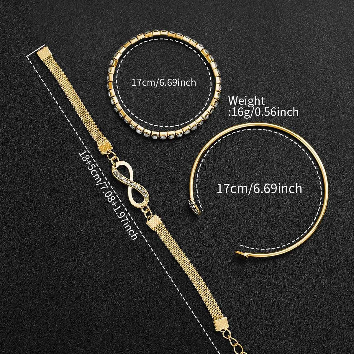Elegant Women Watch Set - Luxury Quartz Wristwatch & Bracelets