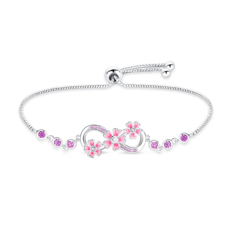 Stunning 925 Silver Zircon Bracelet - Luxury Lucky Symbol Jewelry