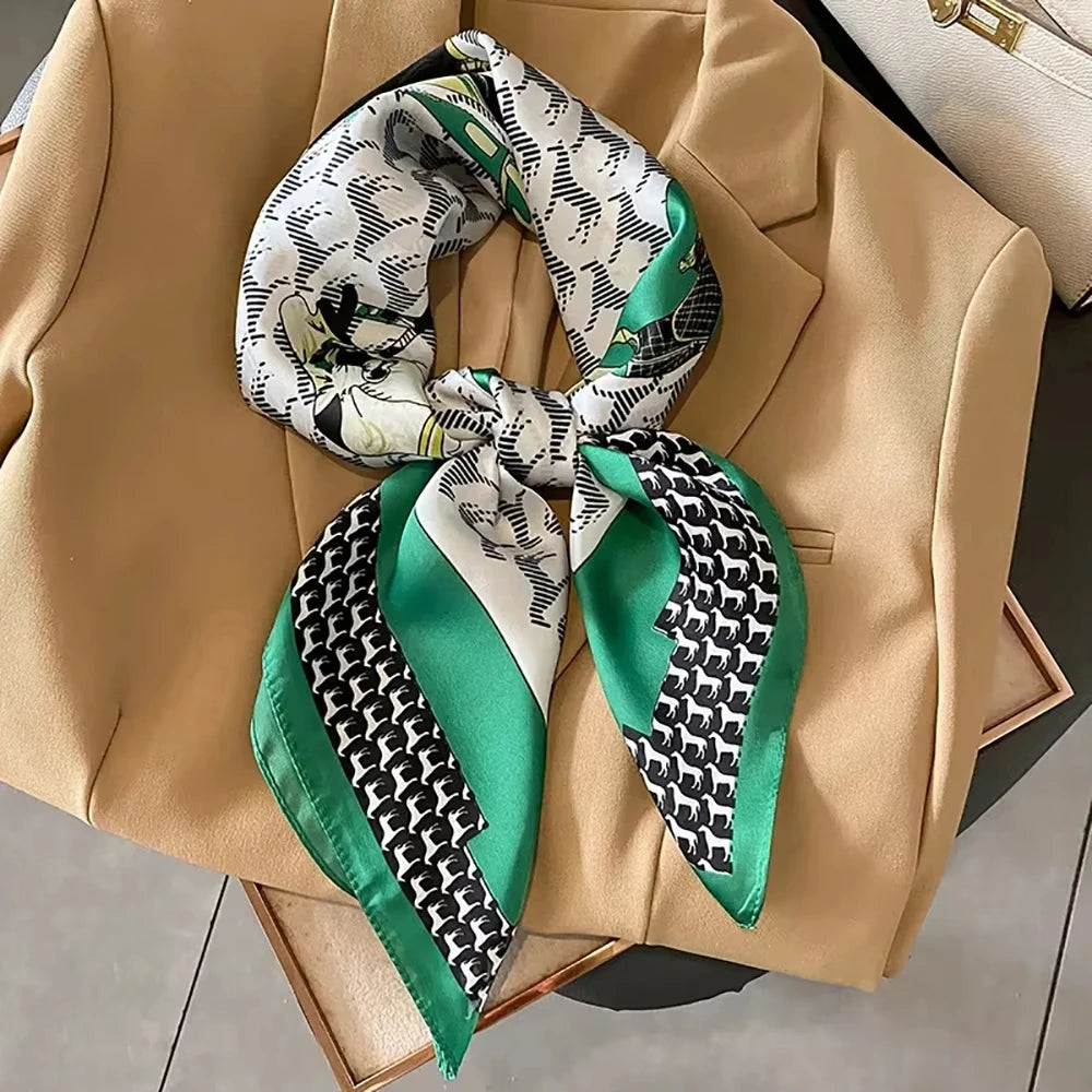 Luxury Silk Square Scarf - Elegant Satin Hair Wrap & Headband