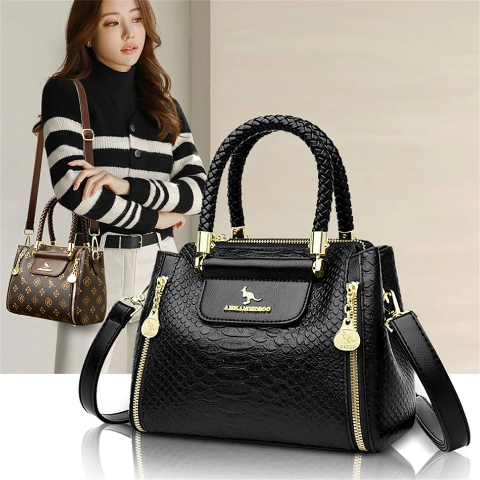 Elegant Designer Crossbody Bag - Premium Soft Leather