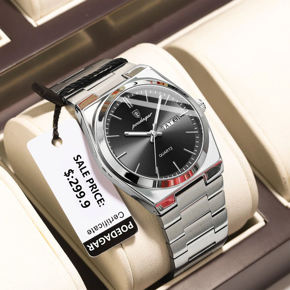 Luxury Men's Quartz Watch - Waterproof Stainless Steel Wristwatch