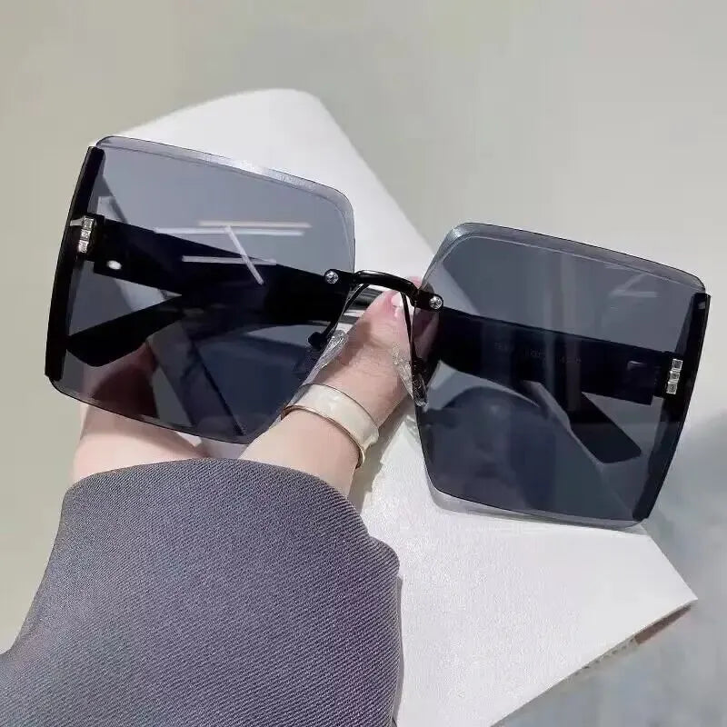 Fashion Gradient Frameless Sunglasses - Elegant High-End Eyewear