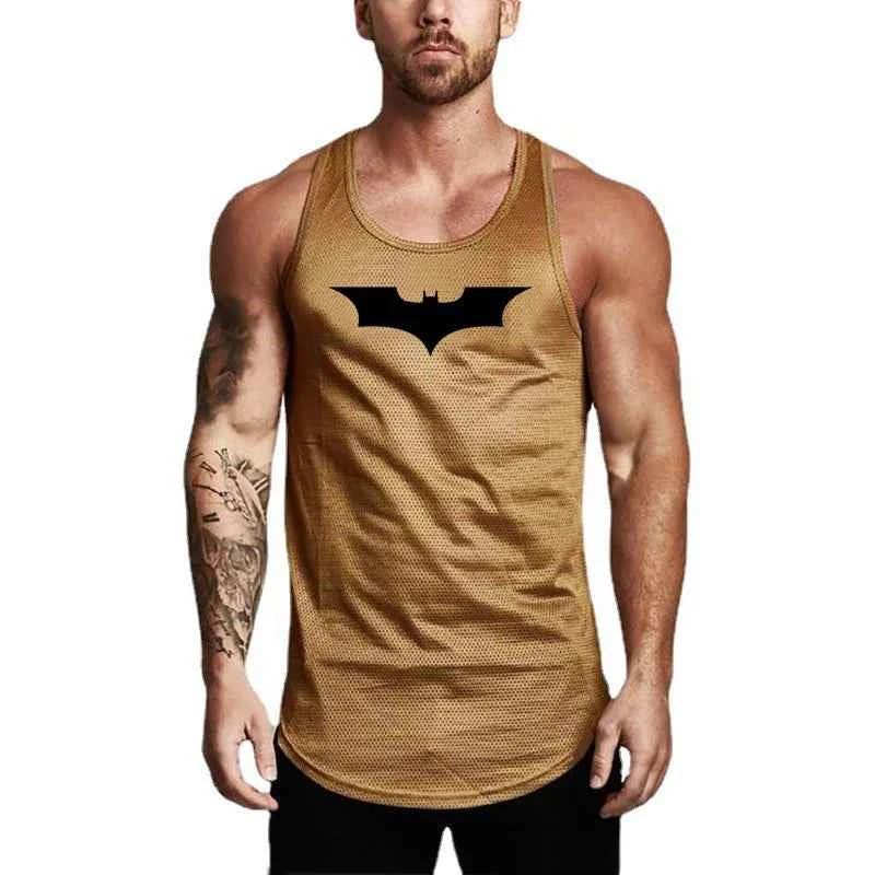 mens workout tank top - black mesh breathable fitness vest for bodybuilding