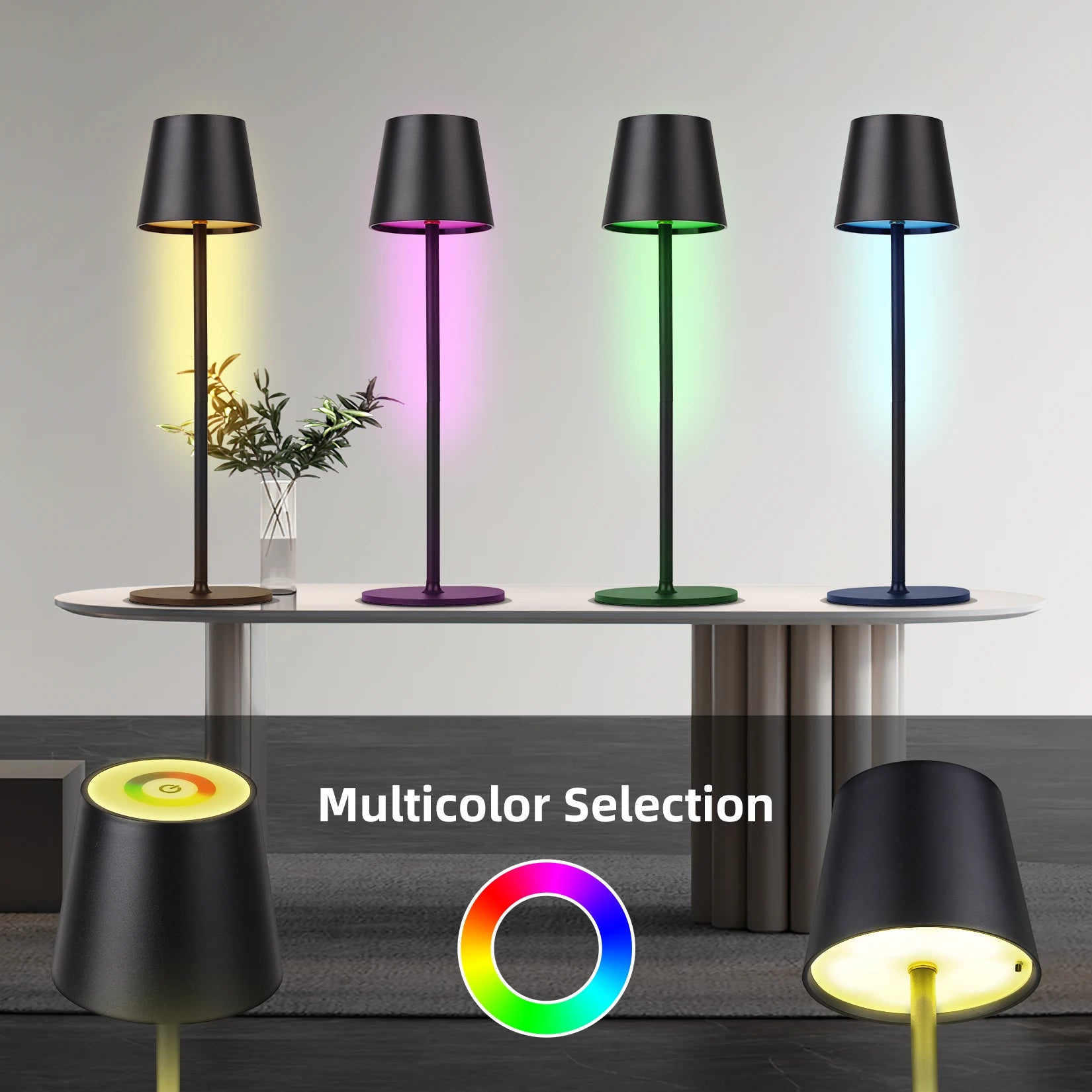 Premium USB Rechargeable Desk Lamp - 3-Color Dimmable Touch