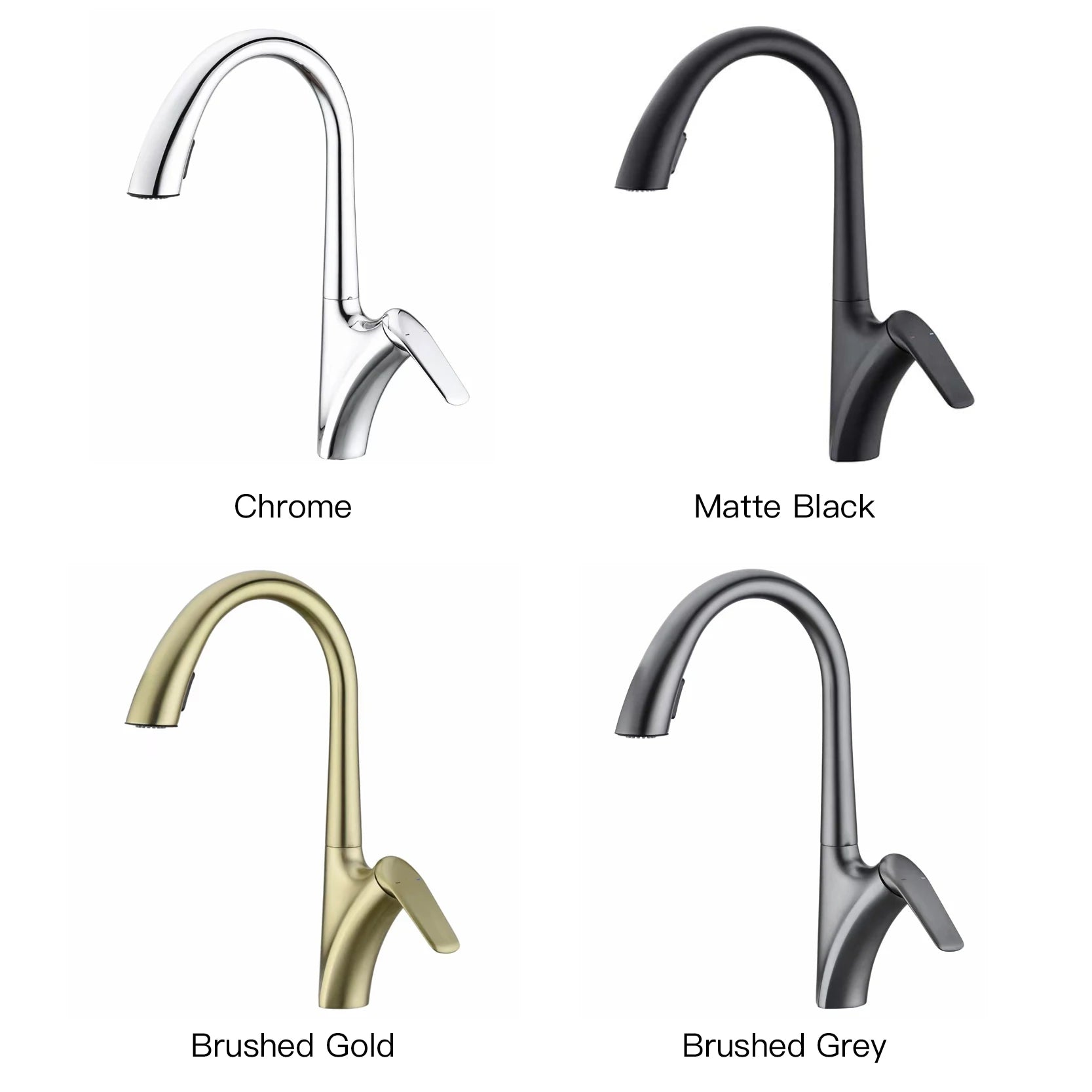 Premium Brushed Gold Kitchen Faucet - Pull-Out Spray