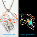Gothic Glow Spider Pendant Necklace - Luminous Insect Jewelry