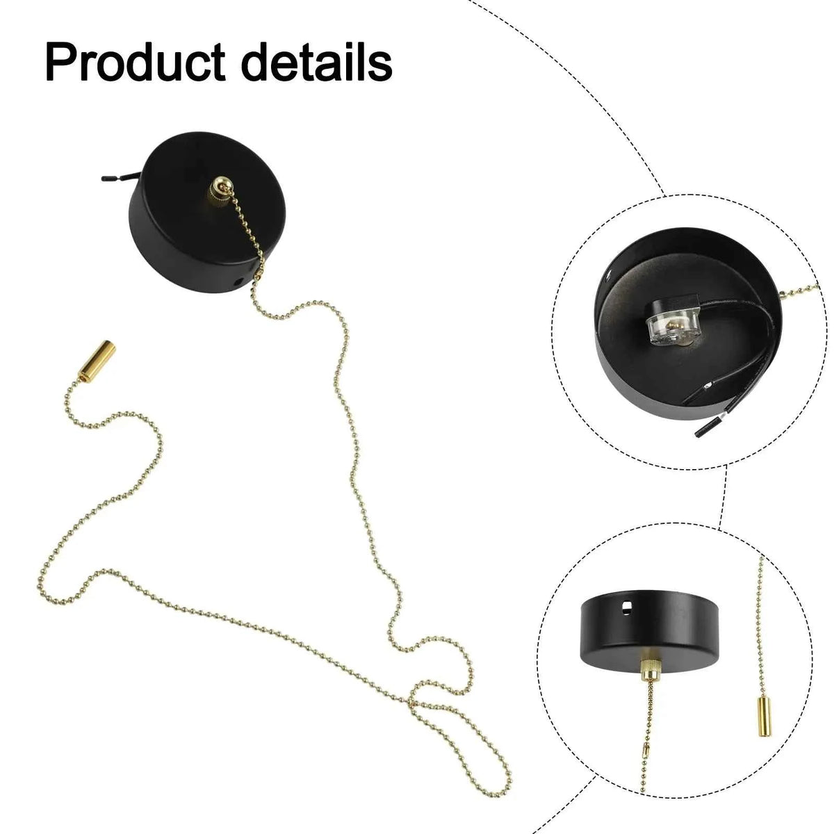 Luxury Pull Cord Light Switch - Modern Gold Bathroom Decor