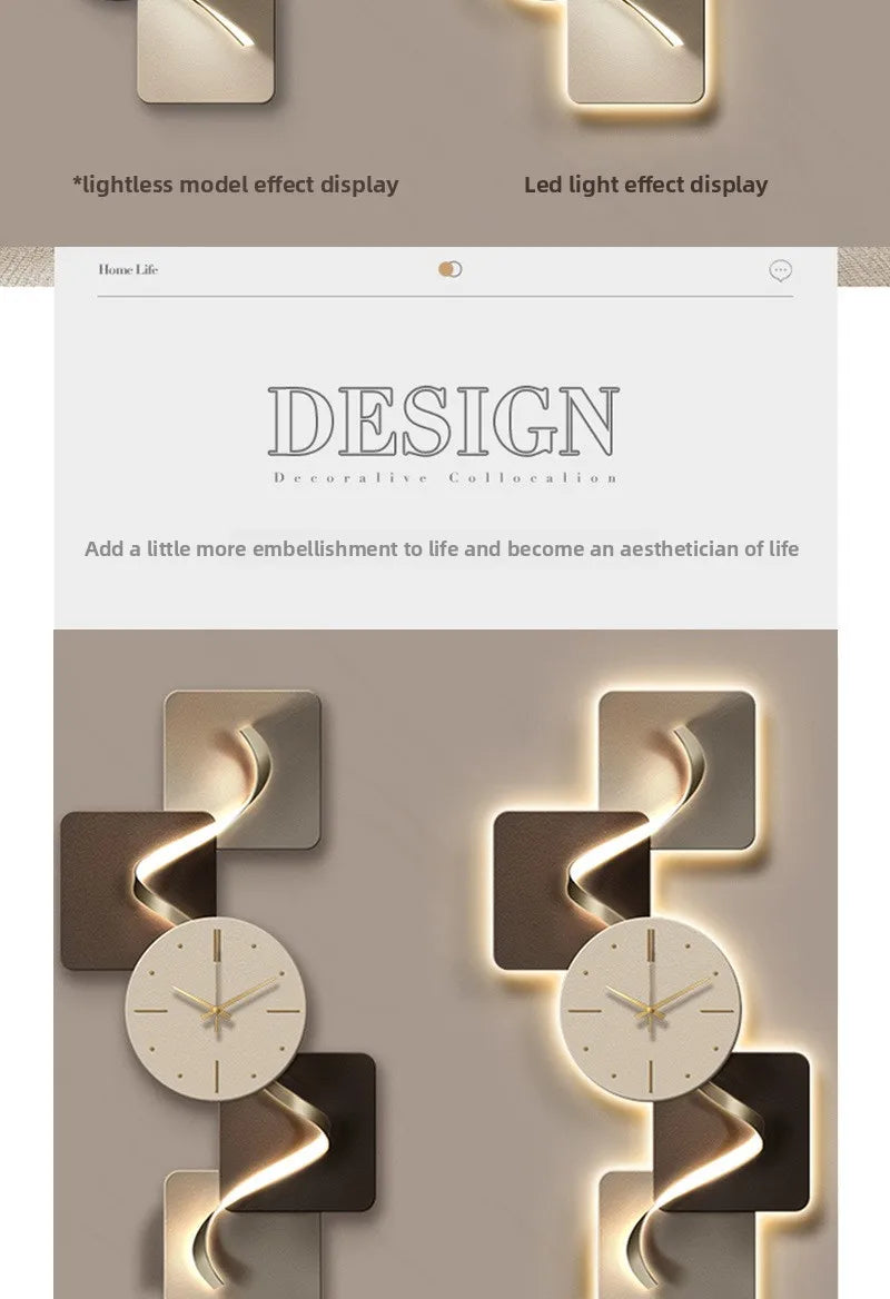 Elegant Modern LED Wall Clock - Frameless Carbon Crystal