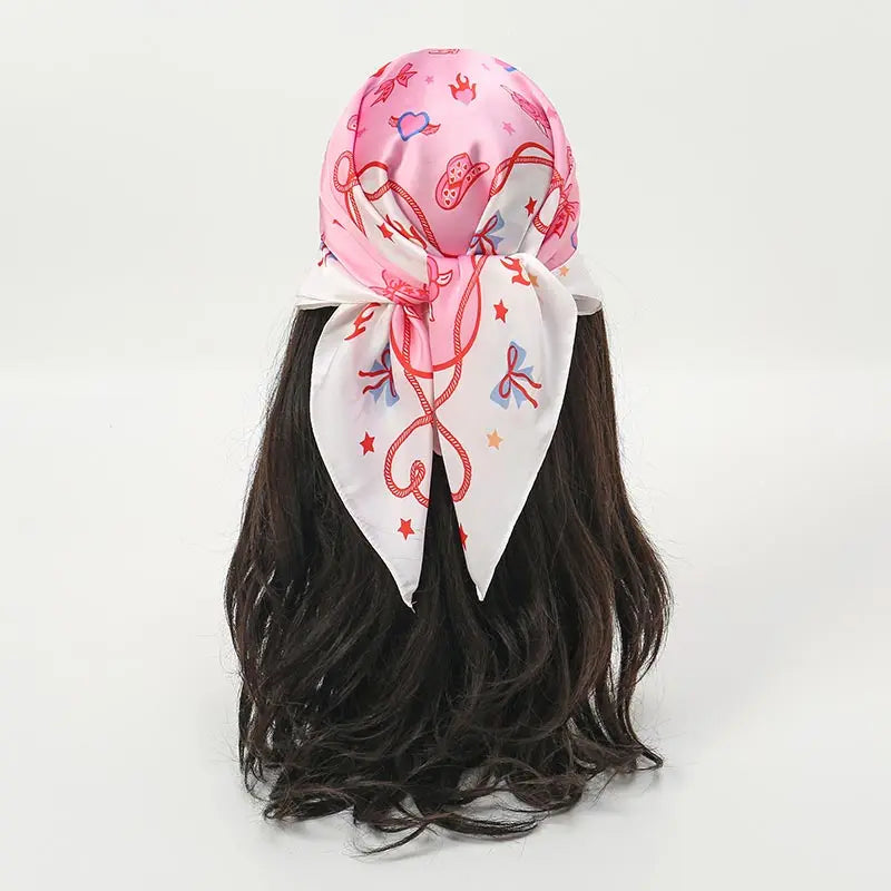 Luxury Square Silk Scarf - Satin Hair Bandana & Neckerchief