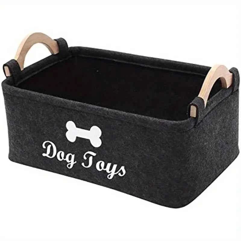 Premium Felt Pet Toy Box - Dog Organizer & Storage