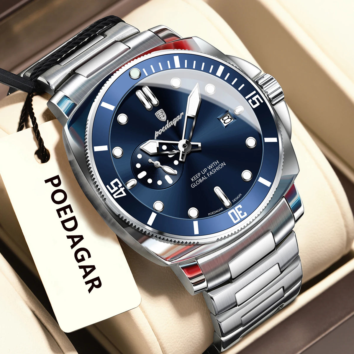 Luxury Men's Quartz Watch - Waterproof Stainless Steel Timepiece