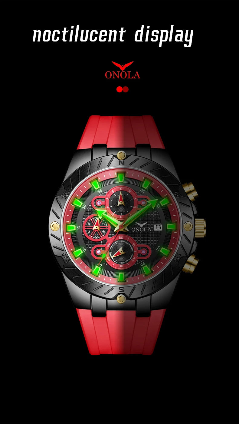 Premium Men's Sports Quartz Watch - Luminous & Waterproof