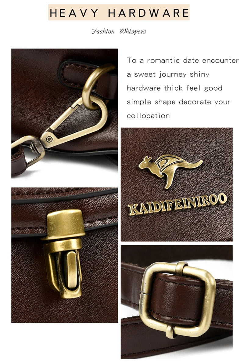 Elegant Leather Shoulder Crossbody Bag - Luxury Designer Style