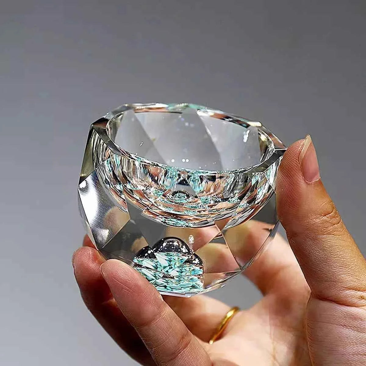 Luxury Crystal Shot Glass - Double Bottom Gold Foil Design