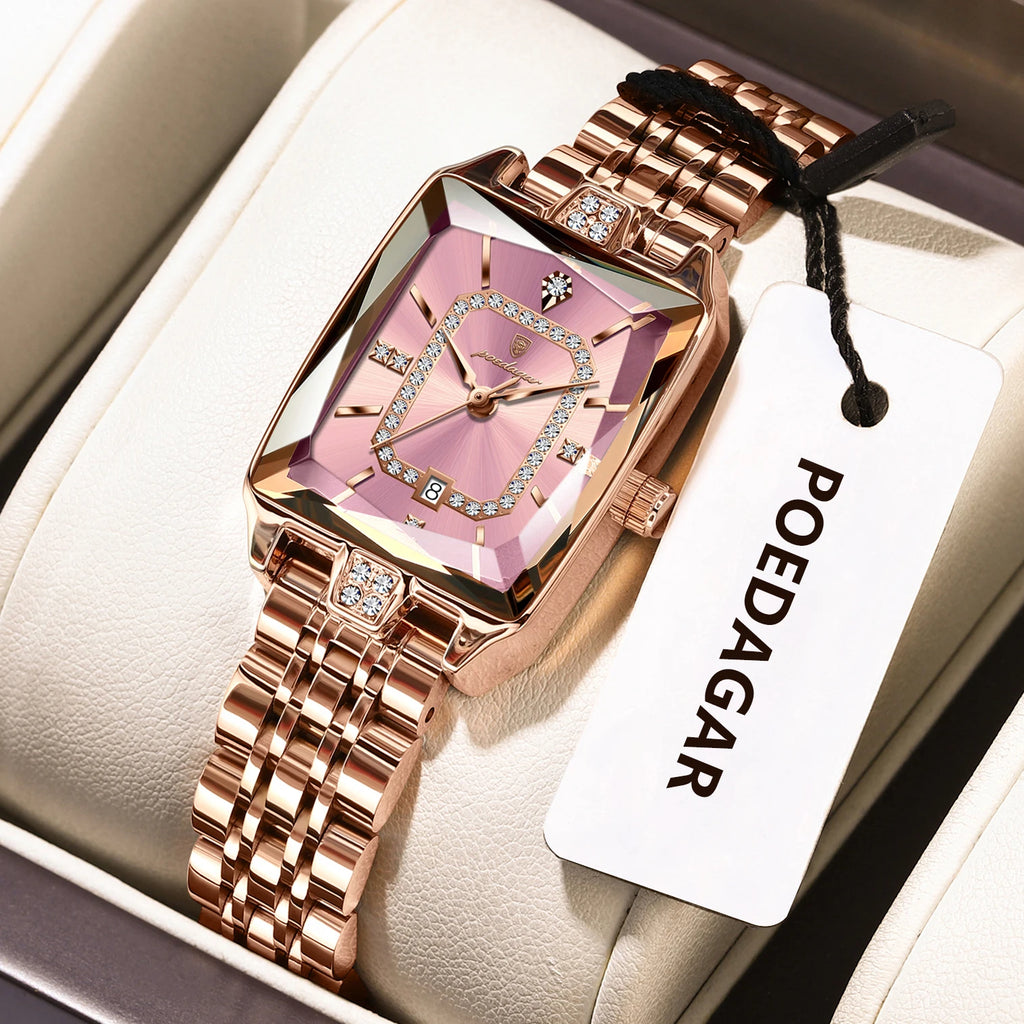 Elegant Women's Quartz Watch - Stainless Steel Waterproof Wristwatch