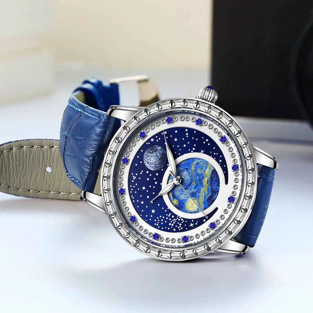 Luxury Men's Quartz Watch - Starry Sky Luminous Dial