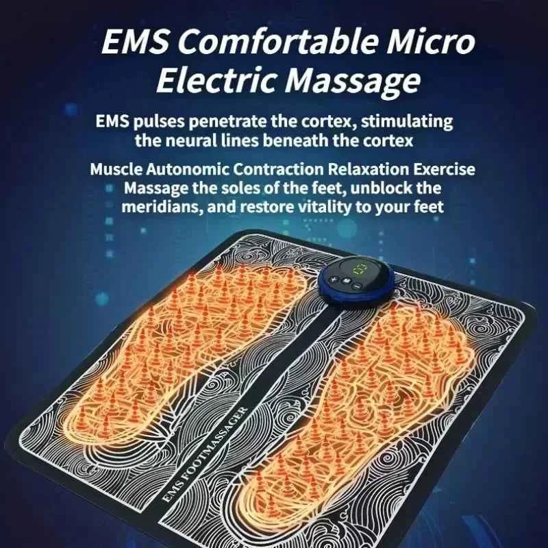 Premium EMS Foot Massager Pad - Portable Muscle Stimulator