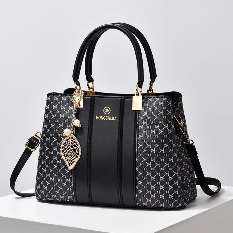 Elegant Leather Tote Bag - Premium Big Capacity