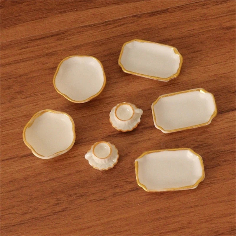 Premium Dollhouse Dinnerware Set - Miniature Kitchen Tableware