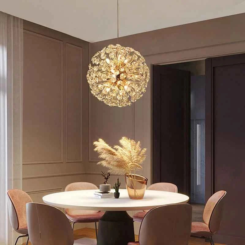 Luxury Dandelion Crystal Chandelier - Modern French Gold Spark Ball Lamp