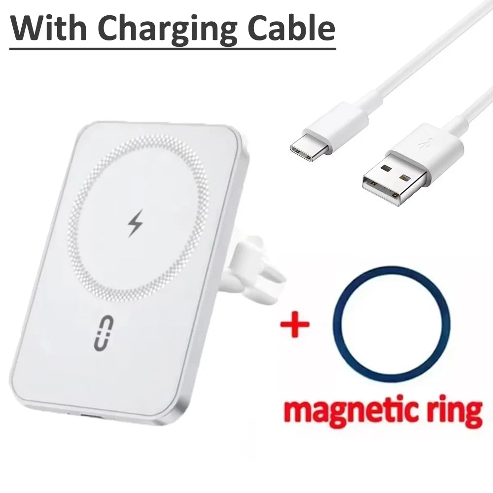 Premium Magnetic Car Mount - Wireless Charger & GPS Stand