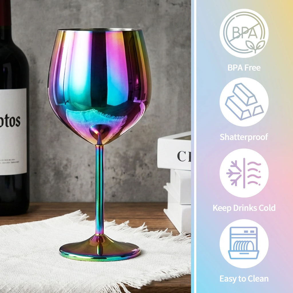 Premium Stainless Steel Wine Goblet - Durable & Elegant 500ml