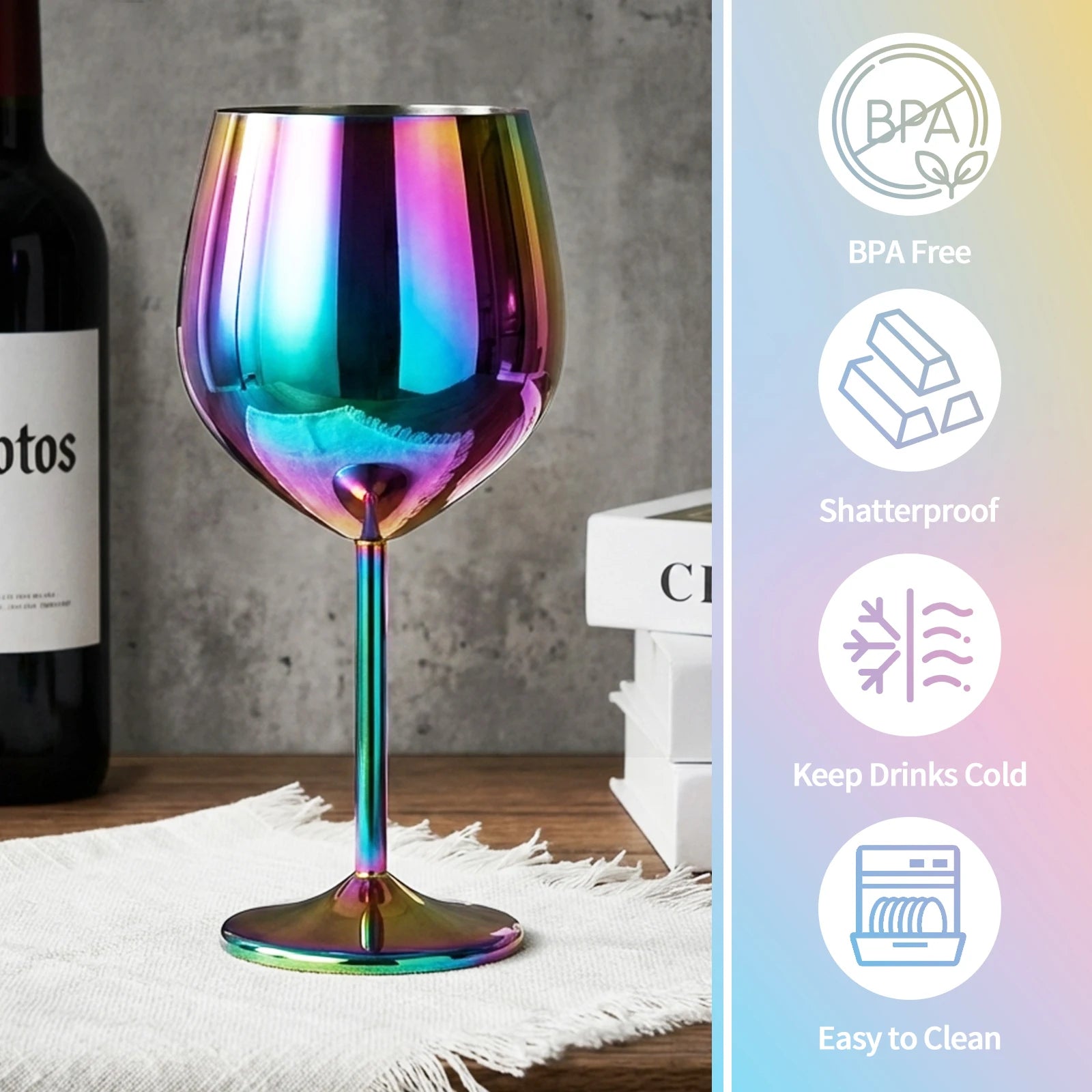 Premium Stainless Steel Wine Goblet - Durable & Elegant 500ml