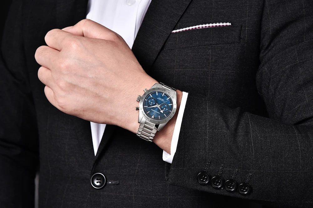Luxury Men's Quartz Watch - Chronograph Sapphire