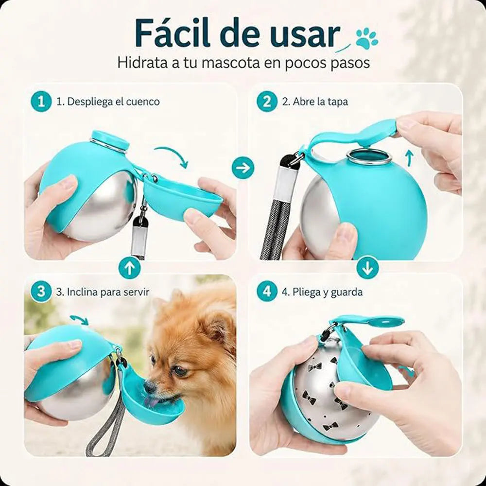 Premium Portable Dog Water Dispenser - Stainless Steel
