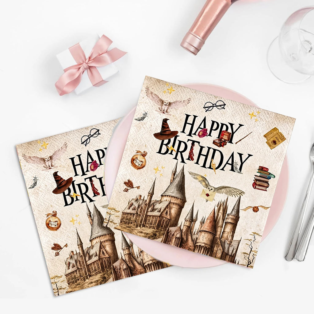 Premium Wizard Party Supplies - Themed Plates, Napkins & Cups Set