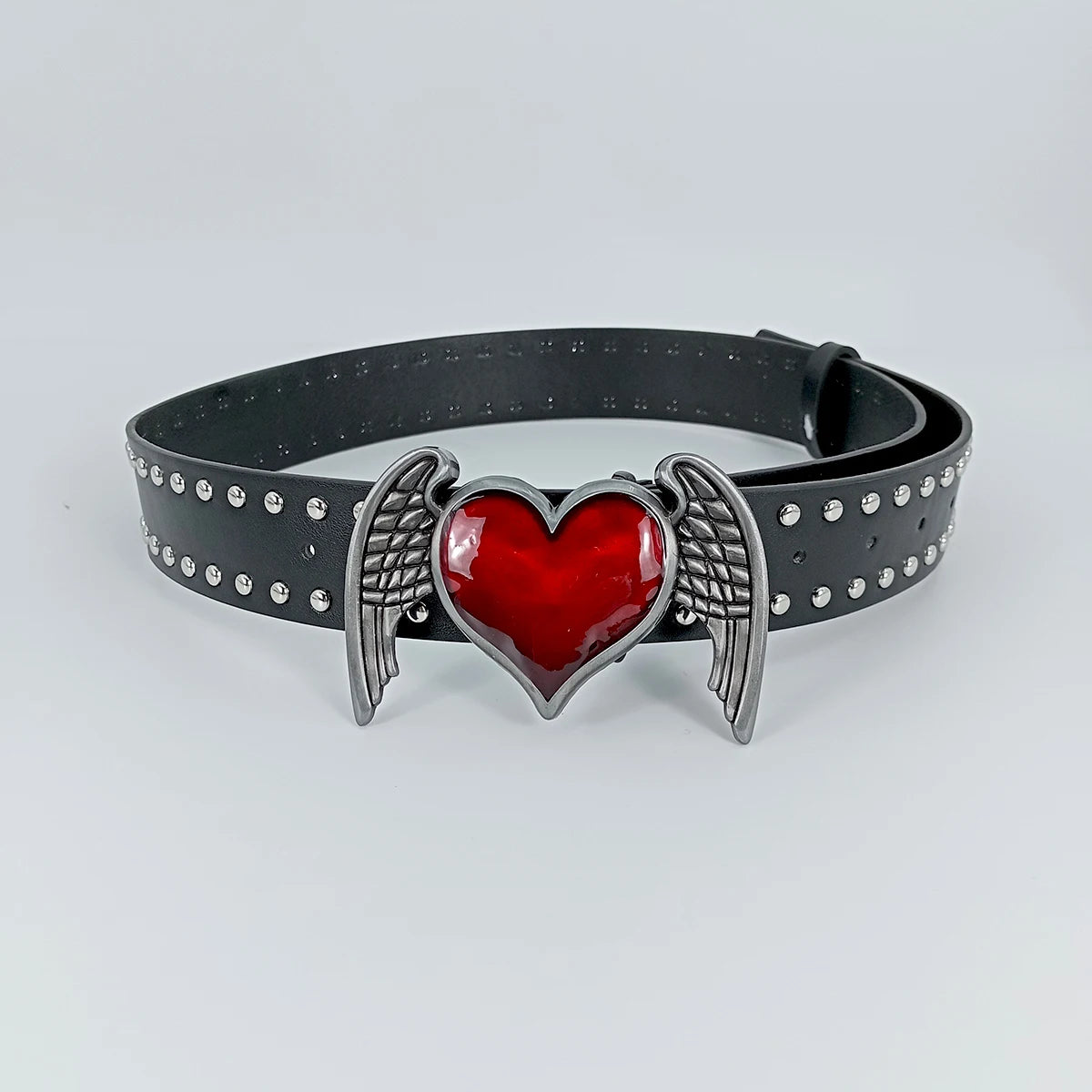 Y2K Goth Belt - Sword & Red Heart Punk Accessory