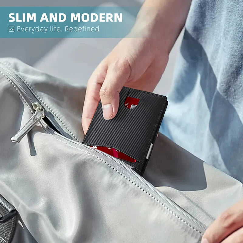 Luxury Carbon Fiber Wallet - Slim RFID Blocking Card Holder