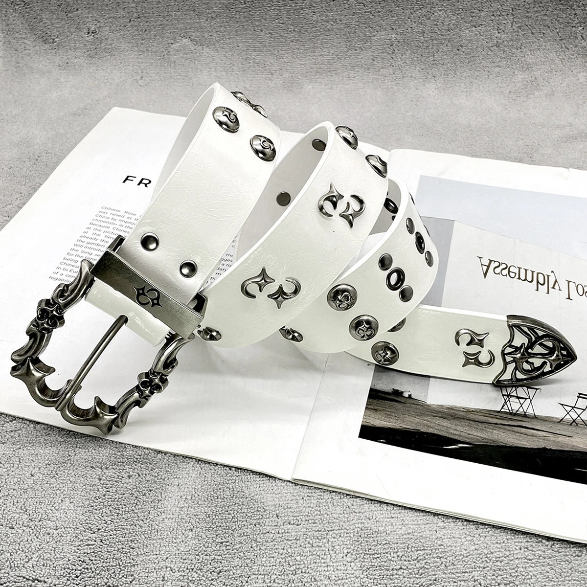 Luxury Punk Leather Belt - Heavy Metal Rivet Rock Stud Design