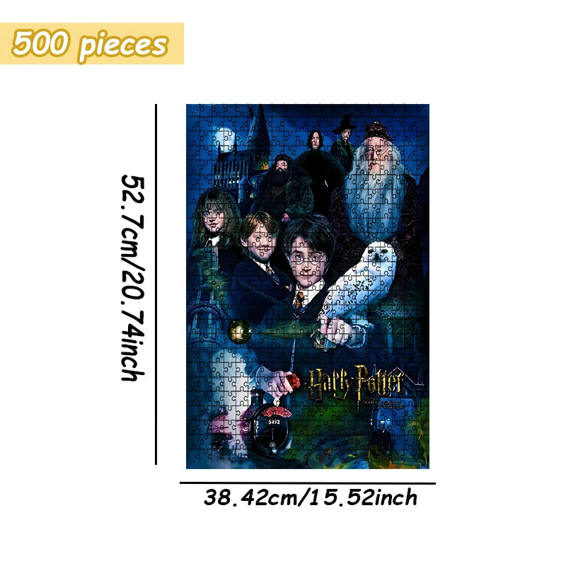 Premium Harry Potter Wooden Puzzle - Hogwarts Characters & Hedwig