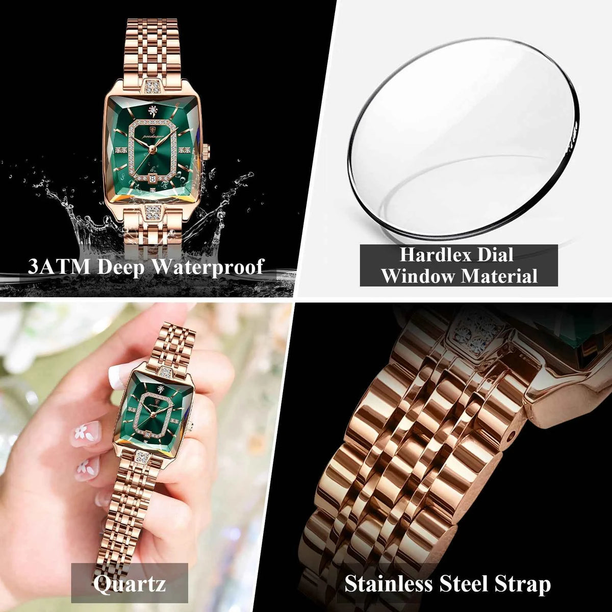Elegant Women's Quartz Watch - Stainless Steel Waterproof Wristwatch