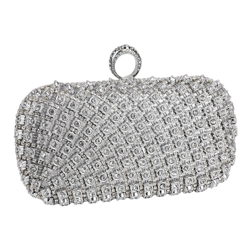 Elegant Rhinestone Evening Bag - Luxury Chain Shoulder Purse