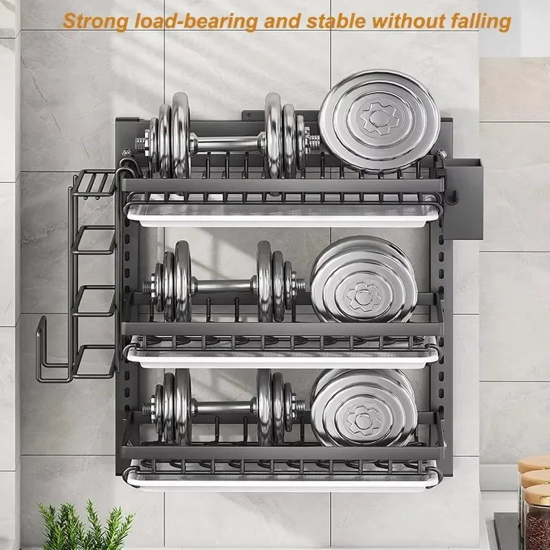 Premium Wall-Mounted Dish Rack - Space-Saving Kitchen Organizer