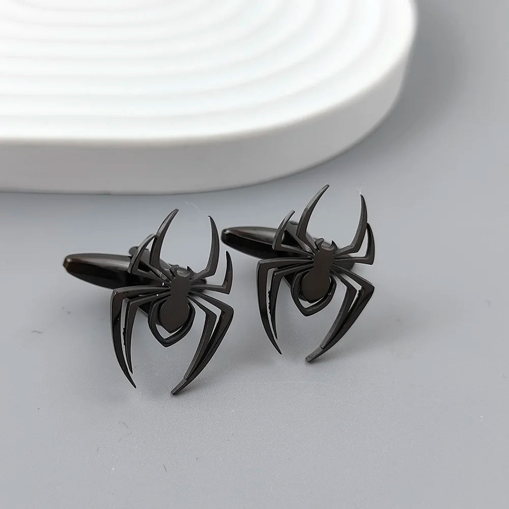 Elegant Spider Cufflinks - Gold-Plated French Shirt Accessories