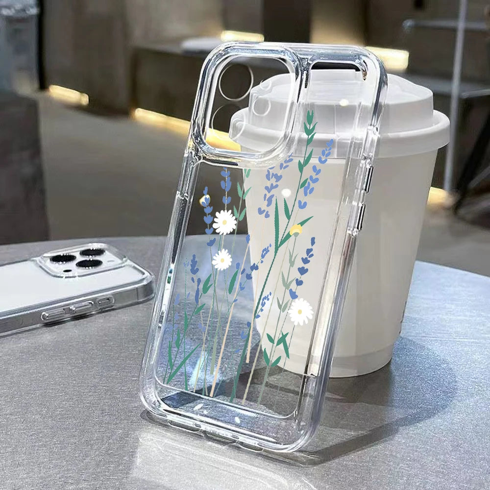 Elegant Soft Flower Phone Case - Clear Cover for Samsung