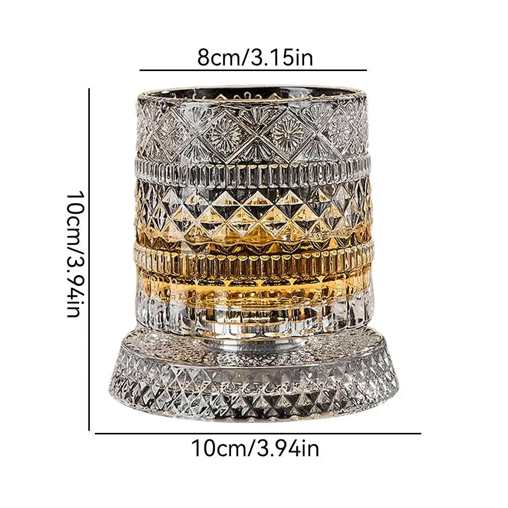 Elegant Rotating Whiskey Glass - Crystal Clear Drinkware